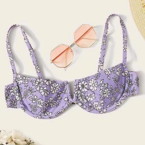 Floral V Wired Underwire Bikini Top